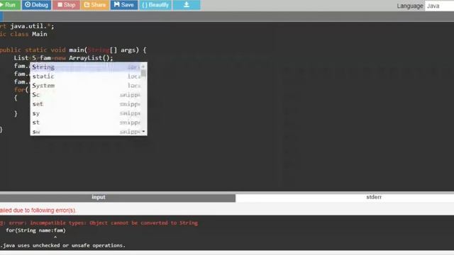 looping through arraylist in java