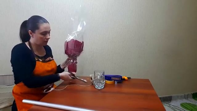 Упаковка букета в слюду