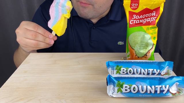 ASMR Eating Ice Cream Mukbang KitKat Bounty  Russian Ice Cream 아이스크림 먹방 Eating Sounds