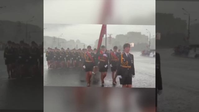 Белорусские красавицы продолжили парад,во время шторма 🇧🇾 #shorts