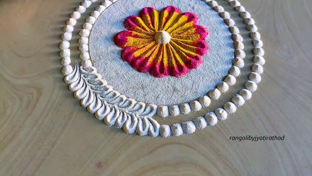 #1382 Rangoli design for Diwali   navratri rangoli designs with colours