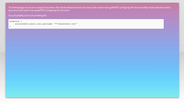 How to exclude certain files from Android Studio gradle builds?
