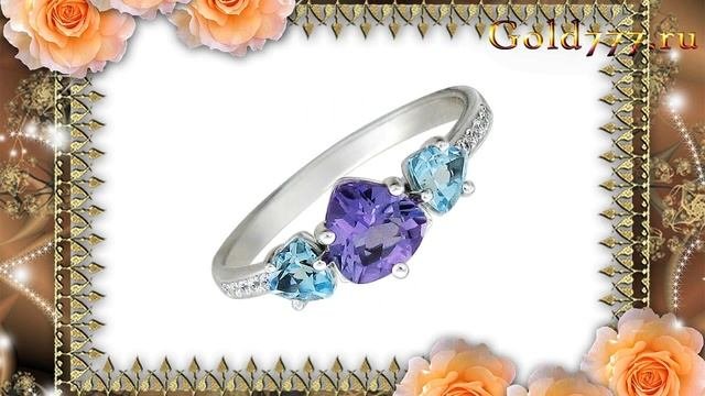 Кольцо белое золото 585 пробы. 01К326169