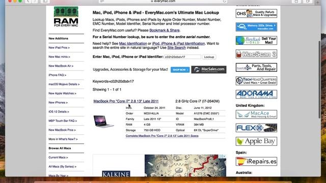 How to check model number and serial number in Macbook pro, iMac or Macbook air