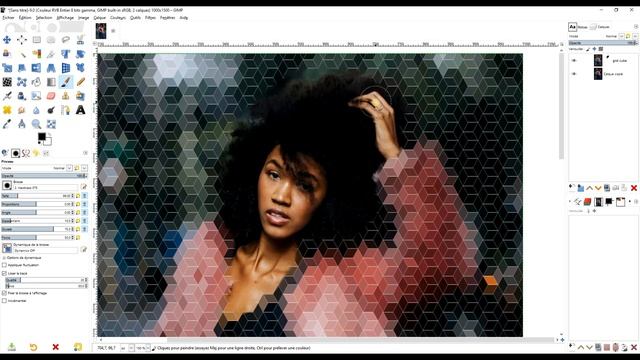 Amusez-vous avec le filtre Grid triangular de G'MIC dans GIMP