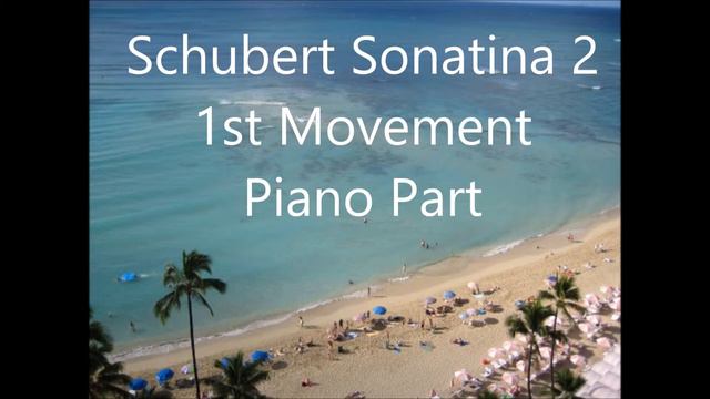 Schubert Sonatina for Violin and Piano No 2 1st Movement Piano Part