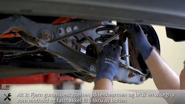 Volkswagen E-Golf(VII): Hvordan bytte lenkearm bak - 2013 og nyere modeller