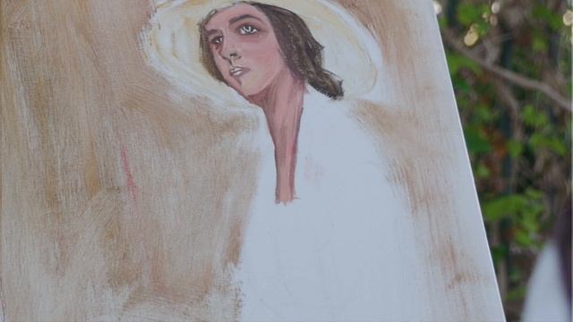 #08 Paint Portrait In My Garden | Create Outdoor Painting Space | Calming Art Vlog