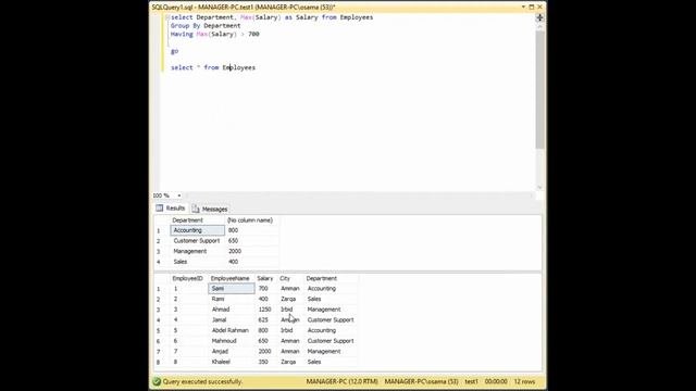15 - MS SQL Server Select Statement Part 4