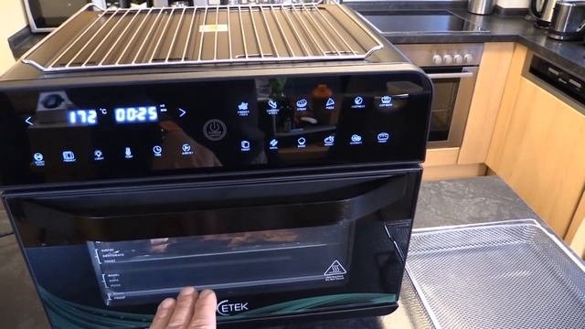 Heißluft Ofen  Heißluft Fritteuse  Airfryer  Mini Ofen  Grill  iCetek Mini Backofen