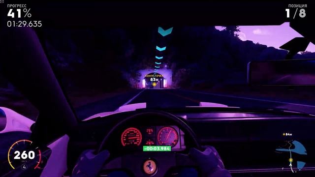 The Crew2-Ferrari 512 гонка в неоне.