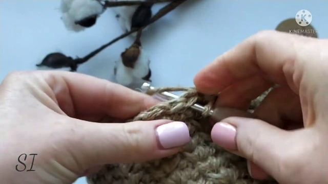 корзинка-шкатулка из джута/вязание крючком/красивый узор??