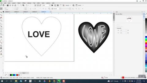 Corel Draw Tips & Tricks Lens Effect with a word in a Heart Shape