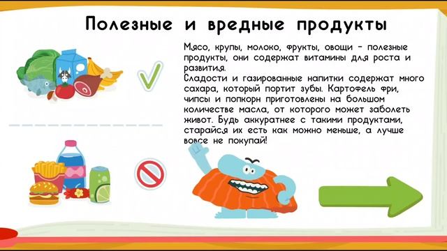 Игры Бодо Бородо: Полезные и вредные продукты