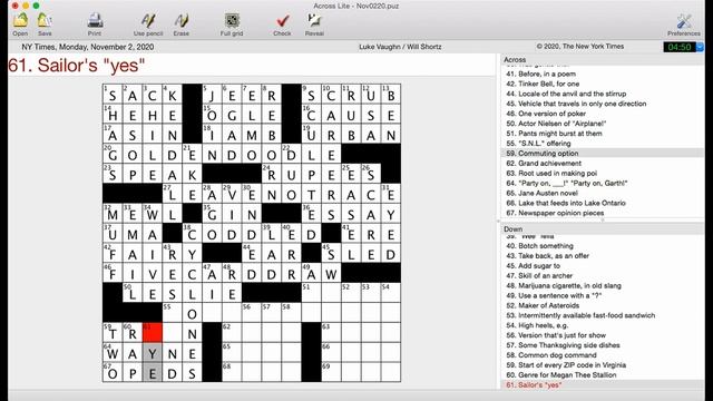 Paint By Numbers | New York Times Crossword Puzzle Walkthrough | Monday, November 2nd 2020