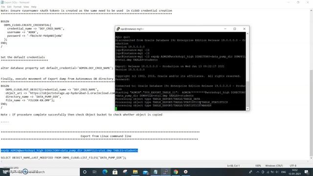 Oracle Data pump Export from Oracle Cloud Linux - VM connecting Oracle Cloud Autonomous DB in OCI