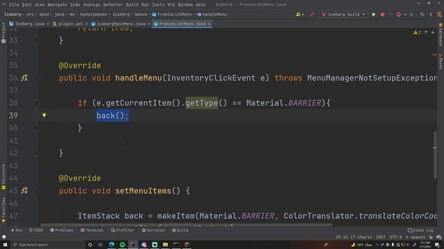 Spigot Plugin Development - 68 - Menu Manager from SimpAPI | Iceberg Plugin