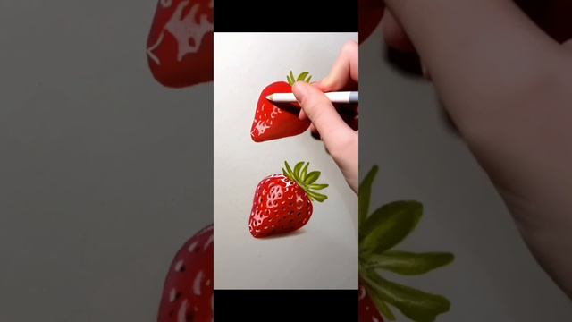 Как красиво рисовать клубнику!! 🍓🍓😋😋😍😍😍