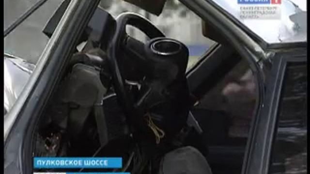 Утренний наезд на столб на Пулковском шоссе