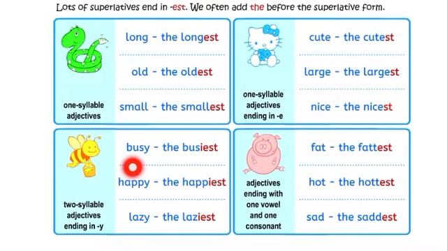 Adjective. Superlative adjectives / қазақша / Сын есім. Күшейтпелі шырай