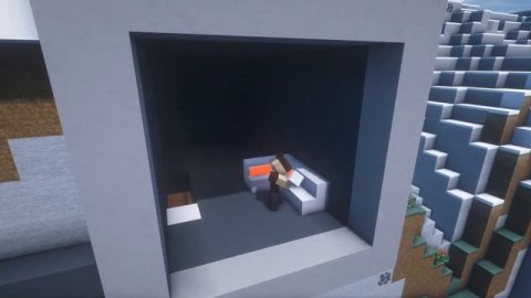 |ТРЁХ-ЭЖАНЫЙ ДОМ В СКАЛЕ (ДОМ В ГОРЕ) МАЙНКРАФТ| Three-storey house in the rock Minecraft.