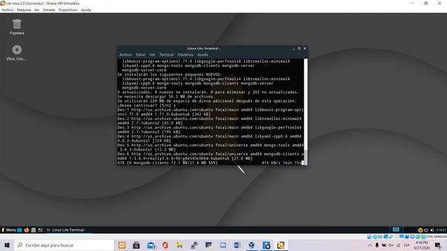 Instalación de mongoDB en Linux Lite
