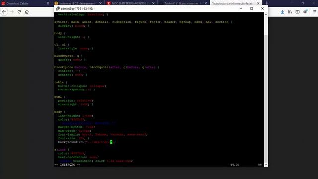 01.03- Personalizando o background do zabbix server 4.4