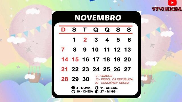 GIF BOM DIA calendário infantil do dia 10 de novembro pronto para envio