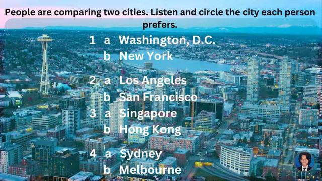 #beginners A1 | People are comparing two cities | English Listening IETLS - TOEFL | Ep. 009