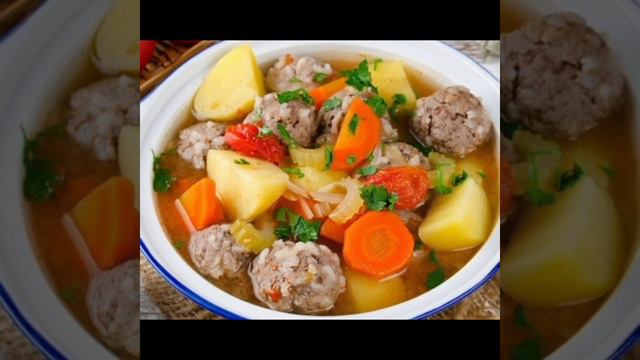 Овощной Суп с фрикадельками.Фрикадельки мясные,мясо свинина и говядина.Supa,mesano meso,krompir.🤤😋