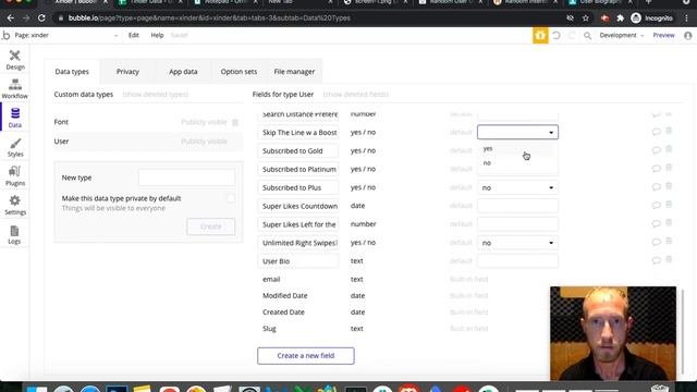 Build Tinder App Database - Bubble.io Tutorial