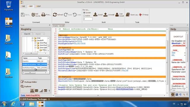 SmartPac Tutorial "Java Packetierung (msi)"