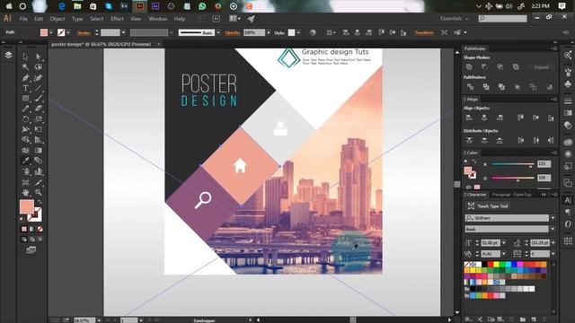 Inspirational Poster Design part 1 Illustrator Speed Art
