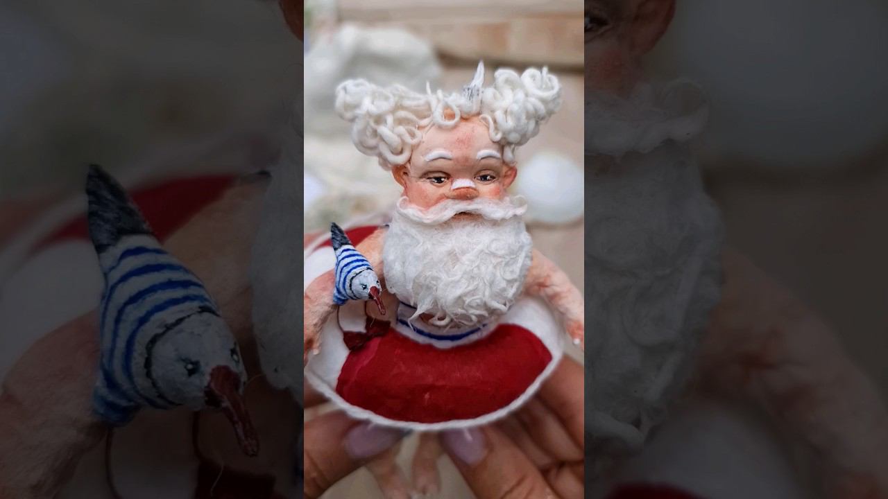Ватная игрушка морячок старичок! #ватнаяигрушка #лапусиотлюси
