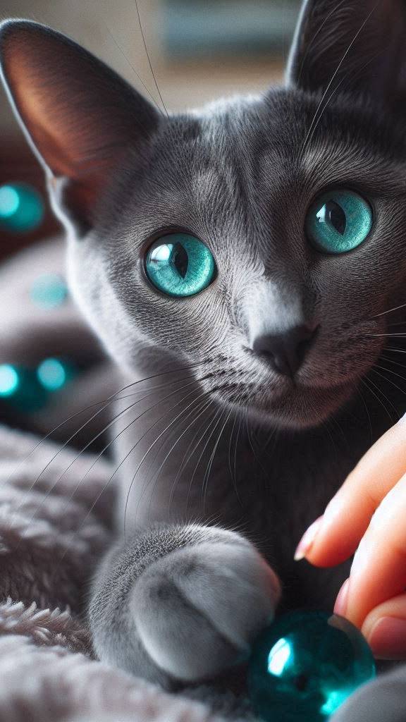 Коты и кошки. Русская голубая кошка