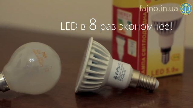 Тест LED (5 Вт) и лампа накaливания (40 Вт)