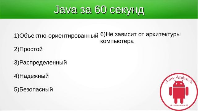 2. Java за 60 секунд (Характерные особенности Java)
