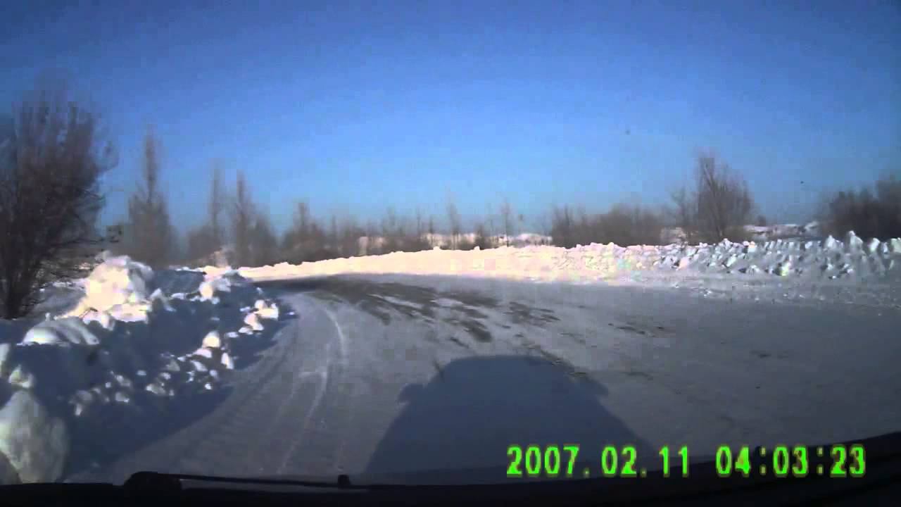 Зимняя ледовая трасса автошколы БЦВВМ в пос. Казенная Заимка, Видео fater2004