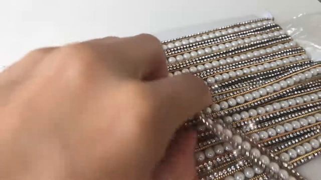 Термо стразовая лента (L044 crystal/ceramika 1,5см)