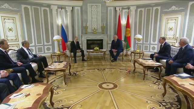 Переговоры Владимира Путина и Александра Лукашенко в Минске