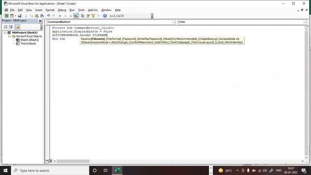 VBA SAVED