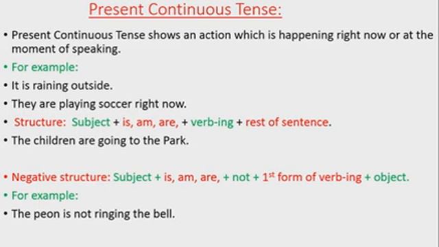 what is present continuous tense?