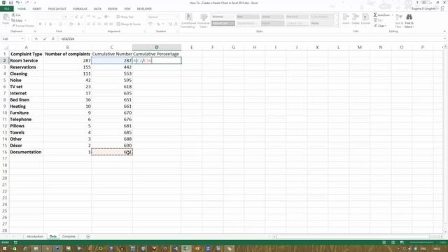 How To... Create a Pareto Chart in Excel 2013