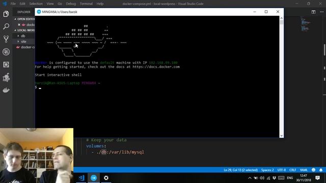 וורדפרס עם docker compose