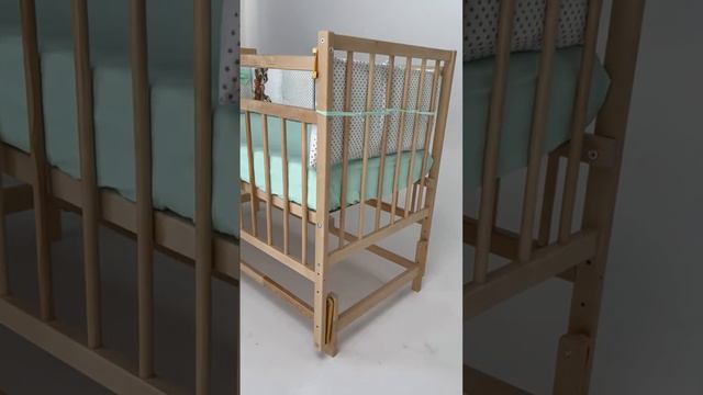 Кровать детская с поперечным маятником натуральная Мини-МП