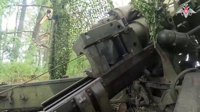 Боевая работа расчета орудия М-46 ВС России