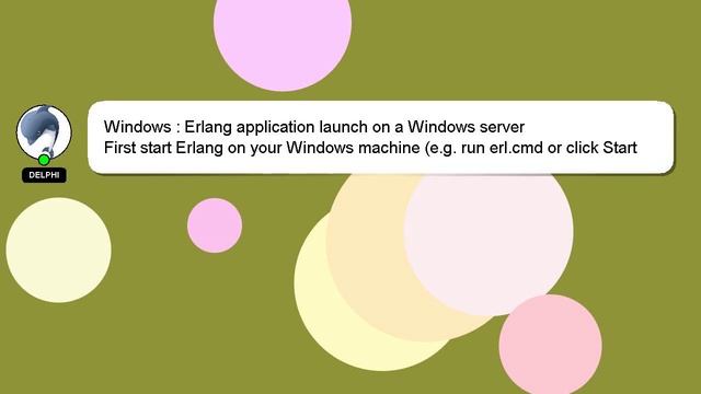 Windows : Erlang application launch on a Windows server