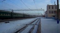 Проследование скорого поезда по станции Баженово Свердловской ж.д. c с электровозом ЧС2