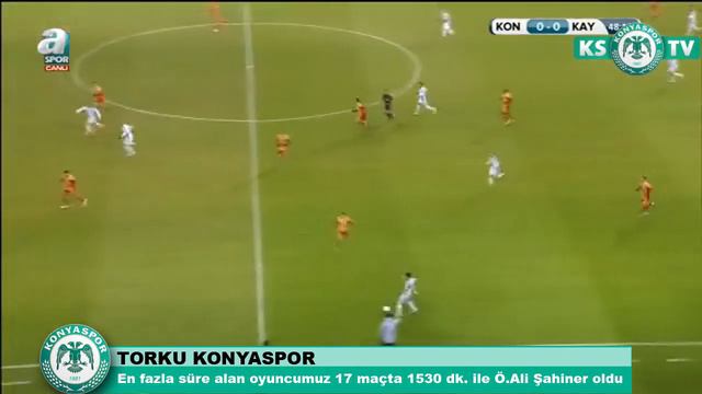 Torku Konyaspor'umuzda en fazla süre alan oyuncumuz Ömer Ali Şahiner oldu