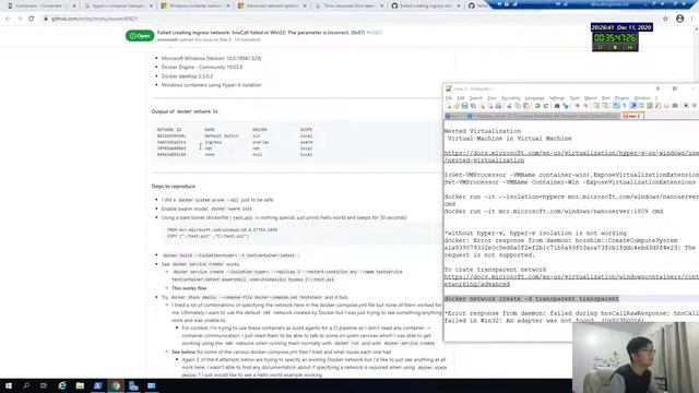5. Windows Server 2019 Container Hyper-V isolation with Transparent